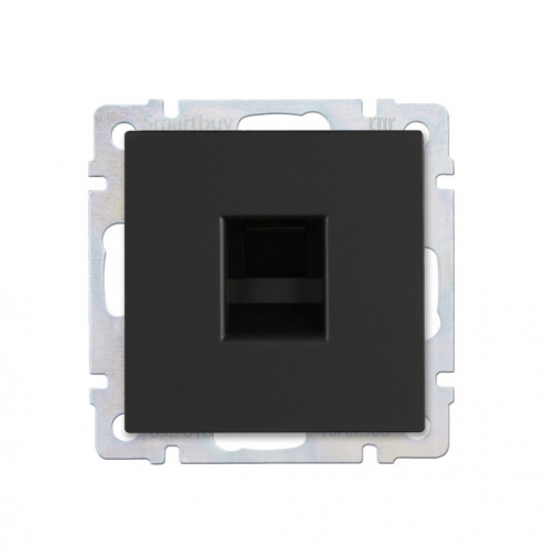 Розетка SMARTBUY скрытая установка, 1-местная компьютерная RJ-45 черная "Нептун" (SBE-05b-S1-RJ)
