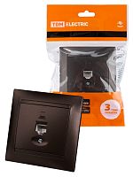 Розетка компьютерная RJ45 шоколад , с/у, "Лама" (10/120) TDM (SQ1815-0516)