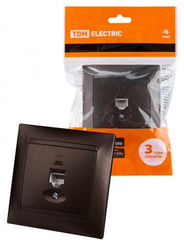 Розетка компьютерная RJ45 шоколад , с/у, "Лама" (10/120) TDM (SQ1815-0516) Розетка компьютерная RJ45 шоколад , с/у, "Лама" (10/120) TDM (SQ1815-0516)