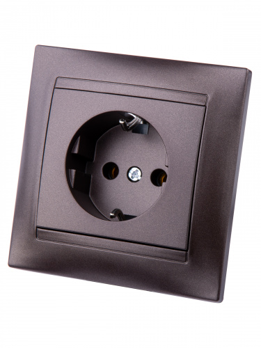 Розетка 2П+З 16А 250В шоколад , с/у, "Лама" (10/120) TDM (SQ1815-0523) фото 5 Розетка 2П+З 16А 250В шоколад , с/у, "Лама" (10/120) TDM (SQ1815-0523) фото 5