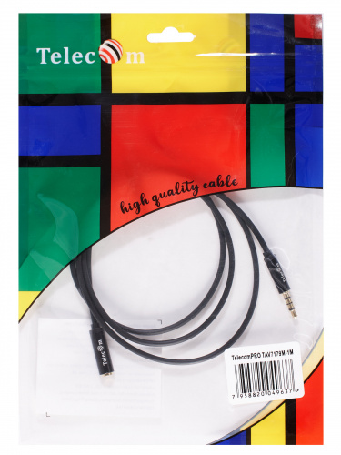 Кабель удлинит 3.5 Jack (M) - 3.5 Jack (F), 1м Telecom PRO <TAV7179M-1M> (1/250) фото 3