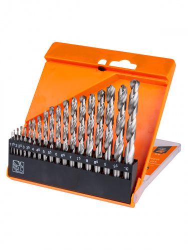 Набор сверл по металлу, 19 шт. (1-10) мм, шаг 0,5 мм, полир., HSS, ц. хв., пласт. уп., "Рубин" TDM (1/30) (SQ1093-0102) фото 4 Набор сверл по металлу, 19 шт. (1-10) мм, шаг 0,5 мм, полир., HSS, ц. хв., пласт. уп., "Рубин" TDM (1/30) (SQ1093-0102) фото 4