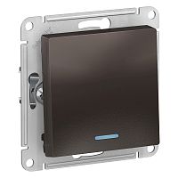 Механизм выключателя 1-кл. С/У ATLASDESIGN 10А IP20 (сх. 1а) 10AX с подсветкой механизм мокко Systeme Electric ATN000613 (1/10/60)
