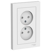 Розетка 2-м С/У ATLASDESIGN 16А IP20 без заземл. защ. шторки в сборе бел. Systeme Electric ATN000122 (1/15/90)