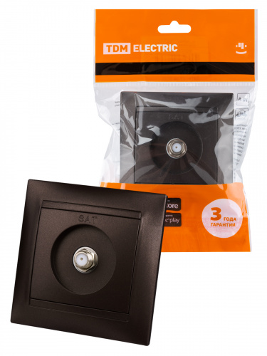 Розетка SAT (F-разъем) 0-2400МГц шоколад "Лама" (10/120) TDM (SQ1815-0521)