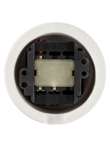 Выключатель фарфоровый поворотный проходной с ручкой (бантик) 10А белый «Болонь» TDM (1/72) (SQ1820-0011) фото 3