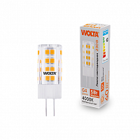Лампа светодиодная WOLTA G4 (керамика) JC 5Вт 460лм 4000K 220V 1/10/100/1000 (WSTD-JC-220V5W4KG4-C)