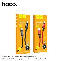 Кабель Type-C - Type-C HOCO X89 Wind, 1.0м, 3.0A, PD60Вт, ткань, цвет: чёрный (1/1000) (6931474784384)