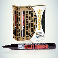 Маркер перманентный Crown MULTI MARKER, ЧЕРНЫЙ пулевидный 3мм (CPM-800) (12/720/14400) (Б0048239)