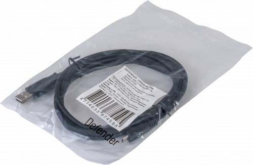 Кабель DEFENDER USB08-06 USB 2.0, AM-MicroBM, 1.8 м. PolyBag, черный (1/50/240) (87459) фото 9