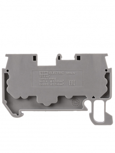 Зажим клеммный безвинтовой ЗКБ быстрого зажима 4 мм2 32А серый (Ph-C PT 4) TDM (10/500) (SQ0822-0166) фото 5 Зажим клеммный безвинтовой ЗКБ быстрого зажима 4 мм2 32А серый (Ph-C PT 4) TDM (10/500) (SQ0822-0166) фото 5