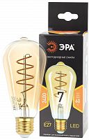 Лампа светодиодная ЭРА F-LED ST64-7W-824-E27 spiral gold E27 / Е27 7Вт филамент золотистый теплый белый свет (1/20) (Б0047665)