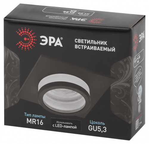 Светильник ЭРА встраиваемый алюминиевый KL88 BK MR16/GU5.3 черный (1/100) (Б0054355) фото 4