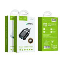 Блок питания сетевой 1 USB HOCO C12Q, 3000mA, пластик, QC3.0, цвет: белый (1/10/100) (6931474716262)