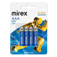 Элемент питания Mirex LR03 / AAA 1,5V  4 шт (4/48/960), ecopack (23702-LR03-E4)