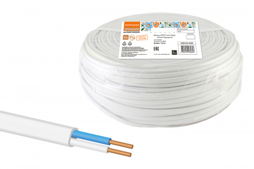 Провод НАРОДНЫЙ ПУСП 2х4 (100м), белый (SQ0126-0003) Провод НАРОДНЫЙ ПУСП 2х4 (100м), белый (SQ0126-0003)