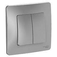 Выключатель 2-кл. С/У BLANCA 10А IP20 (сх. 5) 250В алюм. Systeme Electric BLNVS010503 (1/10/20)