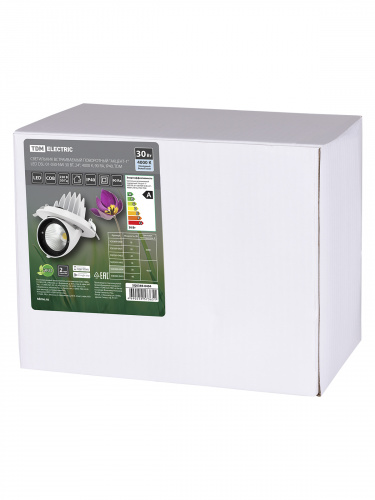 Светильник светодиодный TDM встраиваемый поворотный "Акцент-1" DSL-01-030-NW 30 Вт, 24°, 4000 К, 90 Ra, IP40, (1/20) (SQ0369-0404) фото 2