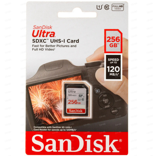 Карта памяти SDXC 256GB SanDisk Class 10 Ultra UHS-I (120 Mb/s) (SDSDUNC-256G-GN6IN) Карта памяти SDXC 256GB SanDisk Class 10 Ultra UHS-I (120 Mb/s) (SDSDUNC-256G-GN6IN)