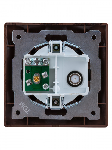 Розетка TV ("мама") + SAT (F-разъем) 0-2400МГц венге , с/у, "Лама" (10/120) TDM (SQ1815-0420) фото 3 Розетка TV ("мама") + SAT (F-разъем) 0-2400МГц венге , с/у, "Лама" (10/120) TDM (SQ1815-0420) фото 3