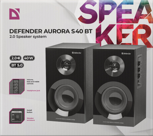 Акустическая 2.0 система DEFENDER Aurora S40 BT, черный, 40Вт, bluetooth, 220В (1/4) (65240) фото 11