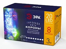 Гирлянда светодиодная ЭРА ENIN-3K Нить Короны 3 м мультиколор 220V IP20 (36/864) (Б0041898)