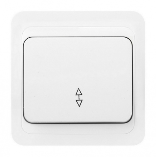 Выключатель SMARTBUY скрытая установка, проходной 1-клавишный 10А белый "Марс" (SBE-02w-10-SW12-0) (10/200)