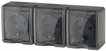 Розетка ЭРА, серии ЭРА Эксперт, 3х2P+E IP54, 16АХ-250В, ОУ, серый (1/5/50/800)