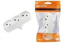 Блок-разветвитель TDM на 3 гнезда 2П б/з плоский 6А 250B (1/50) (SQ1806-0027)