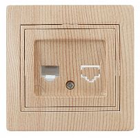 Розетка INTRO информационная RJ45, скрытой установки, Plano, сосна (1/10/200/2000) (Б0030089)