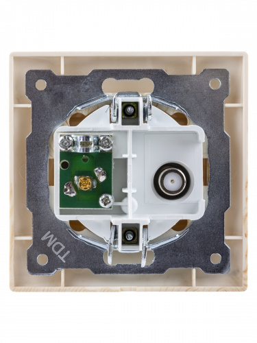 Розетка TV ("мама") + SAT (F-разъем) 0-2400МГц сосна , с/у, "Лама" (10/120) TDM (SQ1815-0320) фото 3 Розетка TV ("мама") + SAT (F-разъем) 0-2400МГц сосна , с/у, "Лама" (10/120) TDM (SQ1815-0320) фото 3