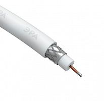 Кабель ЭРА коаксиальный RG-6U, 75 Ом, CCS/(оплётка Al 48%), PVC, цвет белый, бухта 100 м, SIMPLE (6/108) (Б0044596)