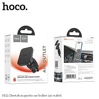 Держатель автомобильный HOCO H32 Cheetah, для смартфона, пластик, воздуховод, цвет: чёрный (1/12/120) (6942007614467)