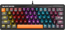 Клавиатура проводная игровая механическая DEFENDER Black Raven GK-417 RU,3цвета,радужная,63кн, черная (1/20) (45414)
