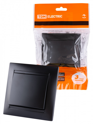 Выключатель 1 кл. 10А графит , с/у, "Лама" (10/120) TDM (SQ1815-0601) Выключатель 1 кл. 10А графит , с/у, "Лама" (10/120) TDM (SQ1815-0601)