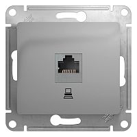 Механизм розетки компьютерной 1-м С/У GLOSSA RJ45 кат.5E механизм алюм. Systeme Electric GSL000381K (1/10/160)