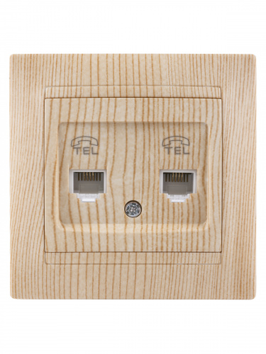 Розетка двойная телефонная RJ11 сосна , с/у, "Лама" (10/120) TDM (SQ1815-0318) фото 4 Розетка двойная телефонная RJ11 сосна , с/у, "Лама" (10/120) TDM (SQ1815-0318) фото 4