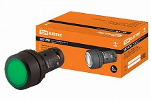 Кнопка SB7-CW3365-24V(LED) d22мм 1з+1р зеленая TDM (SQ0746-0034)