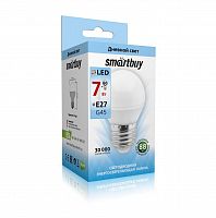 Лампа светодиодная SMARTBUY G45 7Вт 220V 4000K E27 (глоб, нейтральный свет) (10/100) (SBL-G45-07-40K-E27)
