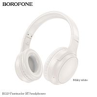 Наушники полноразмерные Borofone BO29 Fascinador, беспроводные, bluetooth 5.4, AUX, цвет: белый (1/36) (6941991116049)