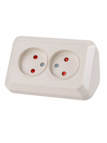 Розетка TDM угловая двойная 2П открытой установки с з/ш IP20 250В 10А сл. кость "Ладога" (6/72) (SQ1801-0242) фото 8