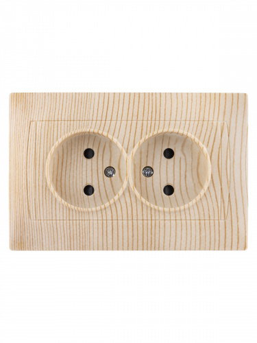 Розетка двойная 2П 10А 250В с защ. шт. сосна , с/у, "Лама" (7/84) TDM (SQ1815-0312) фото 4 Розетка двойная 2П 10А 250В с защ. шт. сосна , с/у, "Лама" (7/84) TDM (SQ1815-0312) фото 4