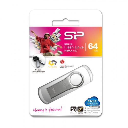 Флеш-накопитель USB  64GB  Silicon Power  Firma F80  металл (SP064GBUF2F80V1S) фото 9