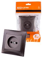 Розетка 2П 10А 250В шоколад , с/у, "Лама" (10/120) TDM (SQ1815-0522)