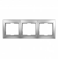 Рамка SMARTBUY 3-местная горизонтальная серебро "Венера" (SBE-01s-00-FR-3) (10/200)