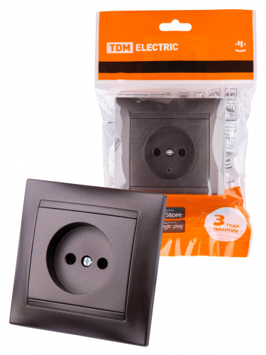 Розетка 2П 10А 250В шоколад , с/у, "Лама" (10/120) TDM (SQ1815-0522) Розетка 2П 10А 250В шоколад , с/у, "Лама" (10/120) TDM (SQ1815-0522)