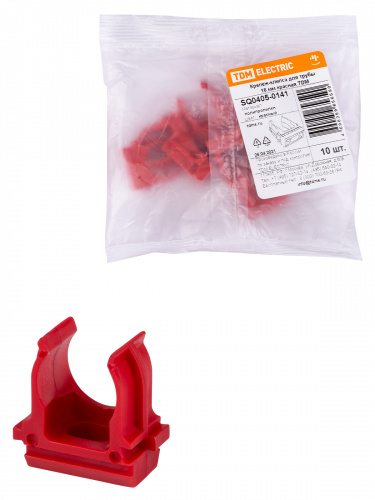 Крепеж-клипса для трубы ПНД 16 мм (10 шт.) красная TDM (1/10/1500) (SQ0405-0141) Крепеж-клипса для трубы ПНД 16 мм (10 шт.) красная TDM (1/10/1500) (SQ0405-0141)
