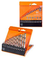 Набор сверл по металлу, 19 шт. (1-10) мм, шаг 0,5 мм, полир., HSS, ц. хв., пласт. уп., "Рубин" TDM (1/30) (SQ1093-0102)