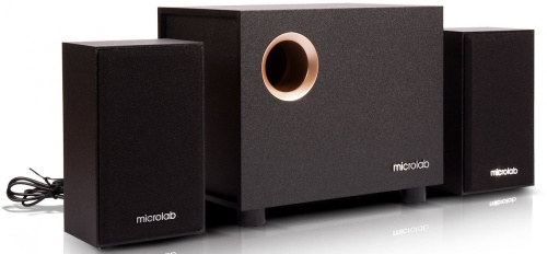 Акустика Microlab M-105, 2.1,  мощность 10 Вт RMS,  РАЗЪЕМЫ: Выход 2RCA, Вход 3,5 stereo, черный (1/8) (80003122)