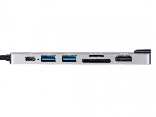 USB-концентратор Type-Cm -->HDMI A(f) 4K@30Hz+USB3.0+USB2.0+RJ45+TF+CD+PD,VCOM, Alum Shell, VCOM<CU4351> (1/100) фото 4